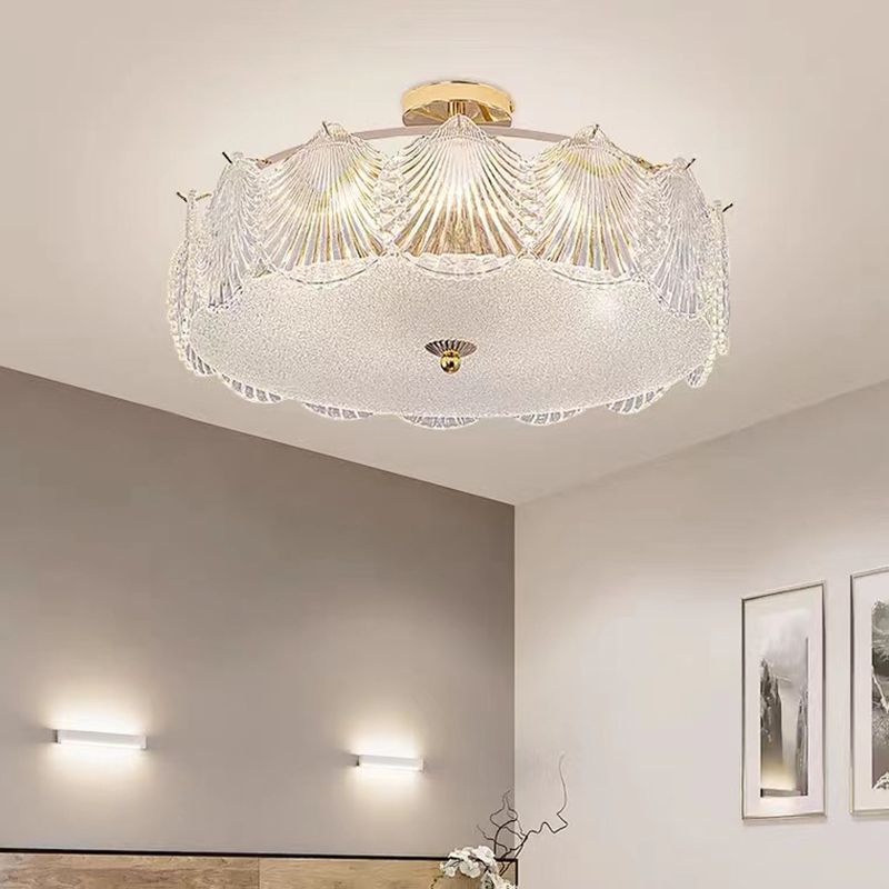 Glass Flush Mount Light Modern Minimalist Lush Mount Ceiling Light for Living Room