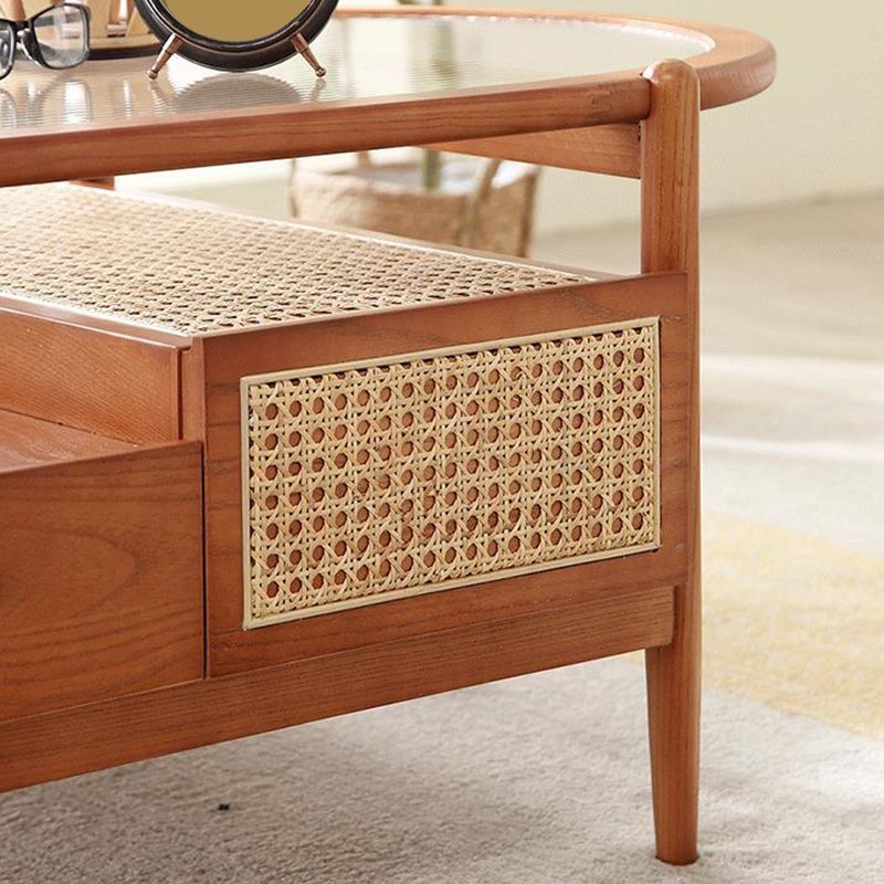 4 Legs Coffee Table Modernism Wood Cocktail Table in Natural