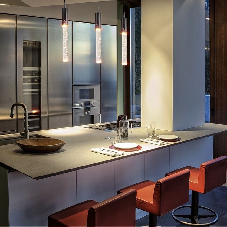 LED Crystal Chandelier Pendant Light Simple Modern Style Living Room Hanging Light Fixture