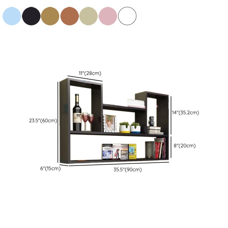 Modern Engineered Wood Bookcase Floating Wall Mounted Bookshelf