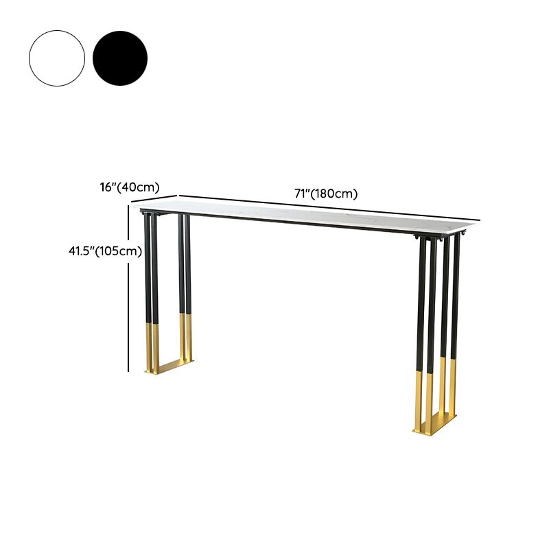 Glam Rectangle Bar Table Set 1/2/3/4 Pieces Faux Marble Pub Set for Dining Room