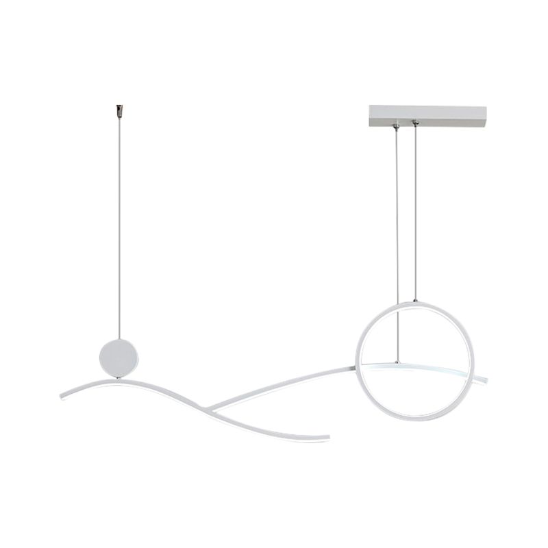 Cerchio e ramifica la semplicità di illuminazione in modo metallico in bianco/nero/oro lampadario appeso a LED in luce calda/bianca