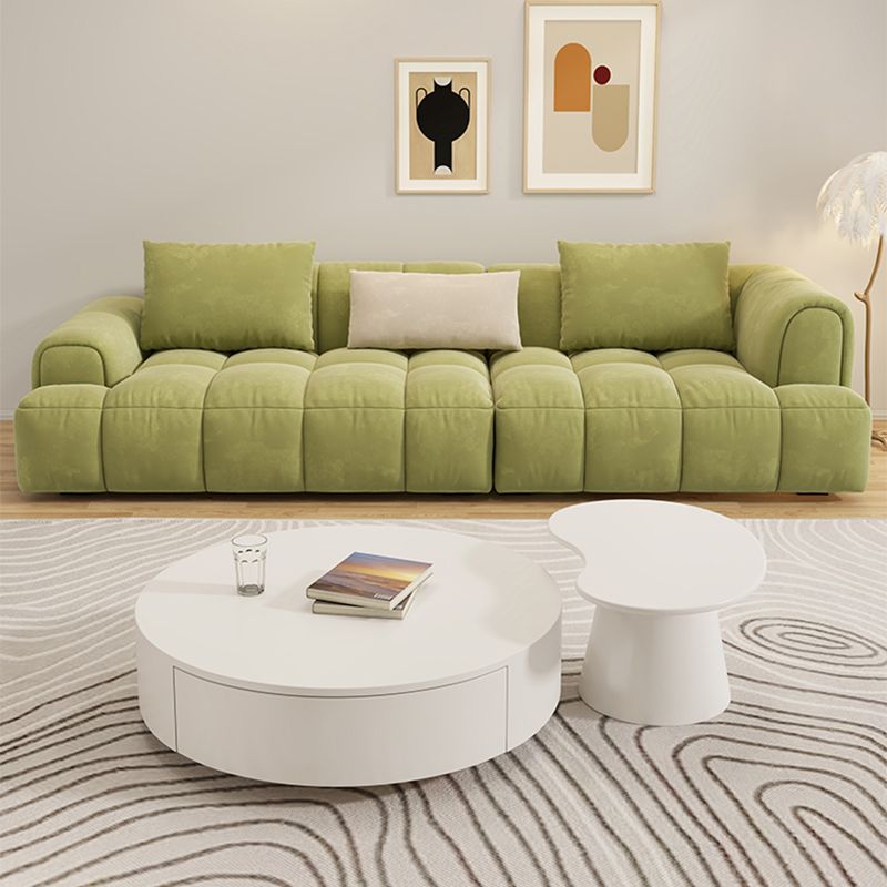 White Coffee Table Wooden 2 Piece Nesting Tables with Storage Drawer