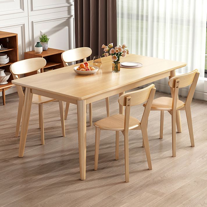 Contemporary Solid Wood Rectangular Dining Table for Dining Hall