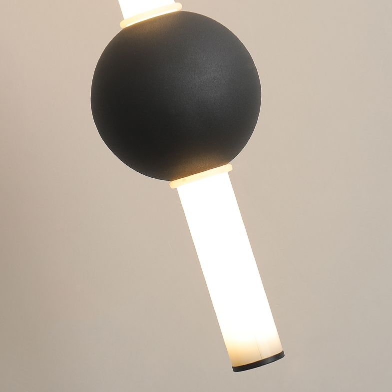 Minimalist LED Hanging Ceiling Light Metal 1-Light Linear Ceiling Pendant Light