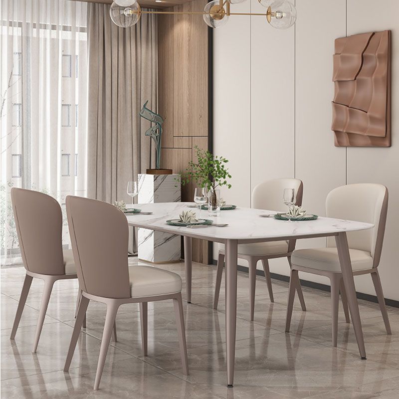 Nordic Glam Sintered Stone Dining Table Set 1/2/5/7 Pieces Dining Set for Kitchen