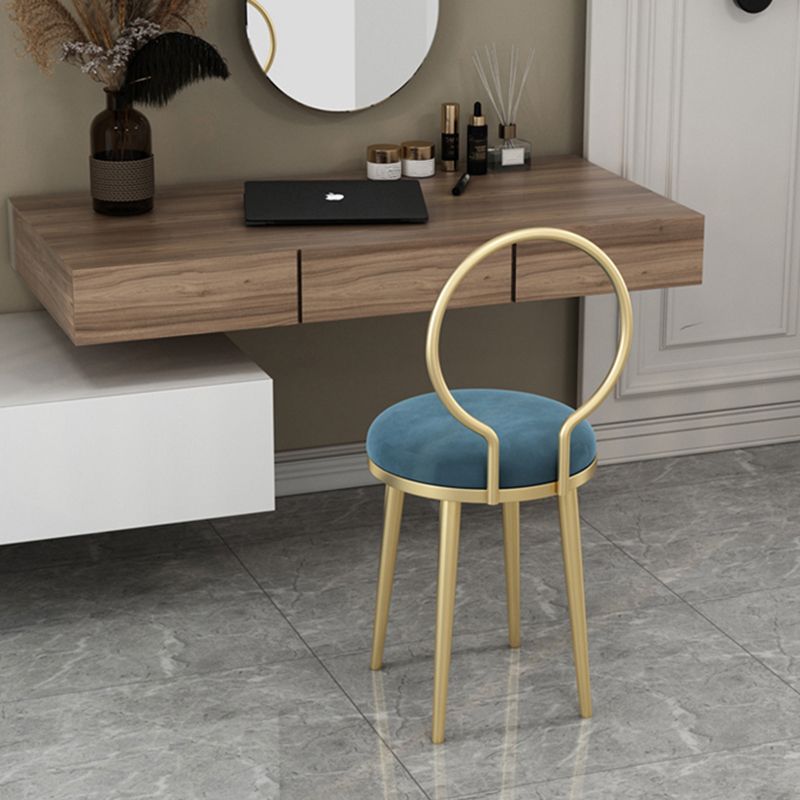 Silla de comedor de metal Glam, silla lateral de comedor con respaldo abierto sin brazos para uso doméstico