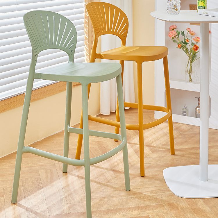 Scandinavian Matte Finish Plastic Barstool Milk Tea Shop Full Back Stool
