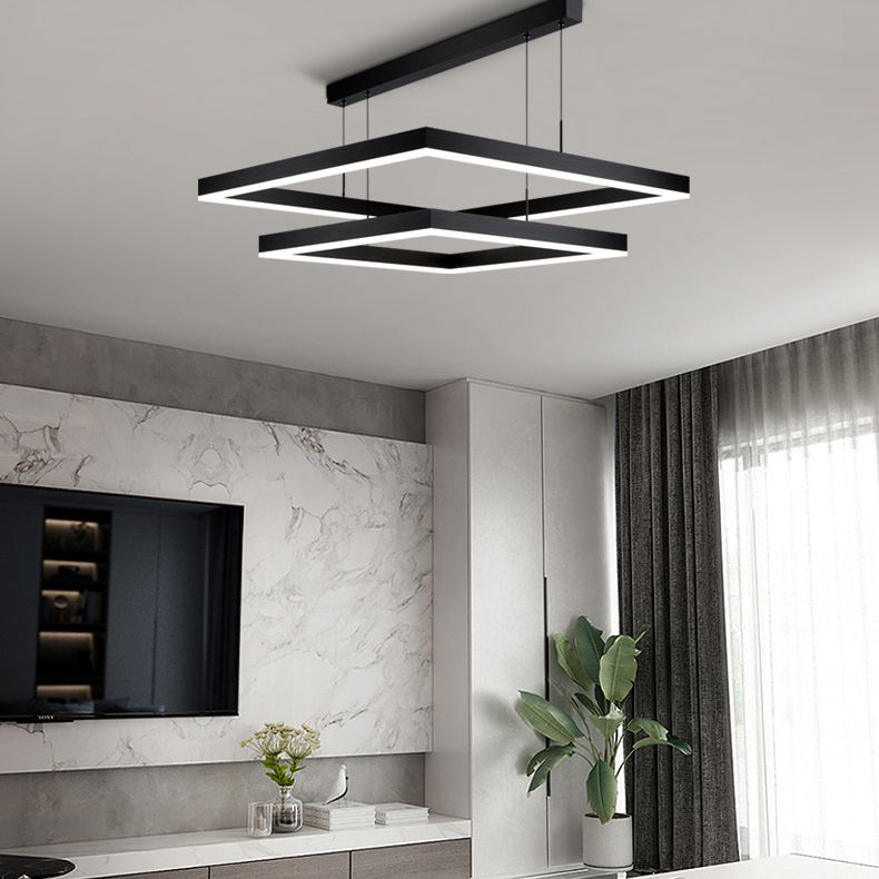 Square Pendant Light Fixture Modern Minimalist Style Acrylic Pendant Light