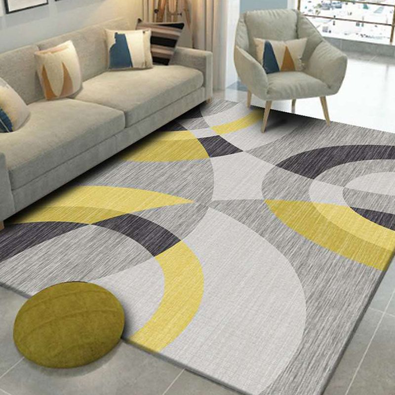 Multi-Color Creative Contemporary Rug Funky Geometrical Design Area Carpet Polyester Anti-Slip Backing Rug for Living Room