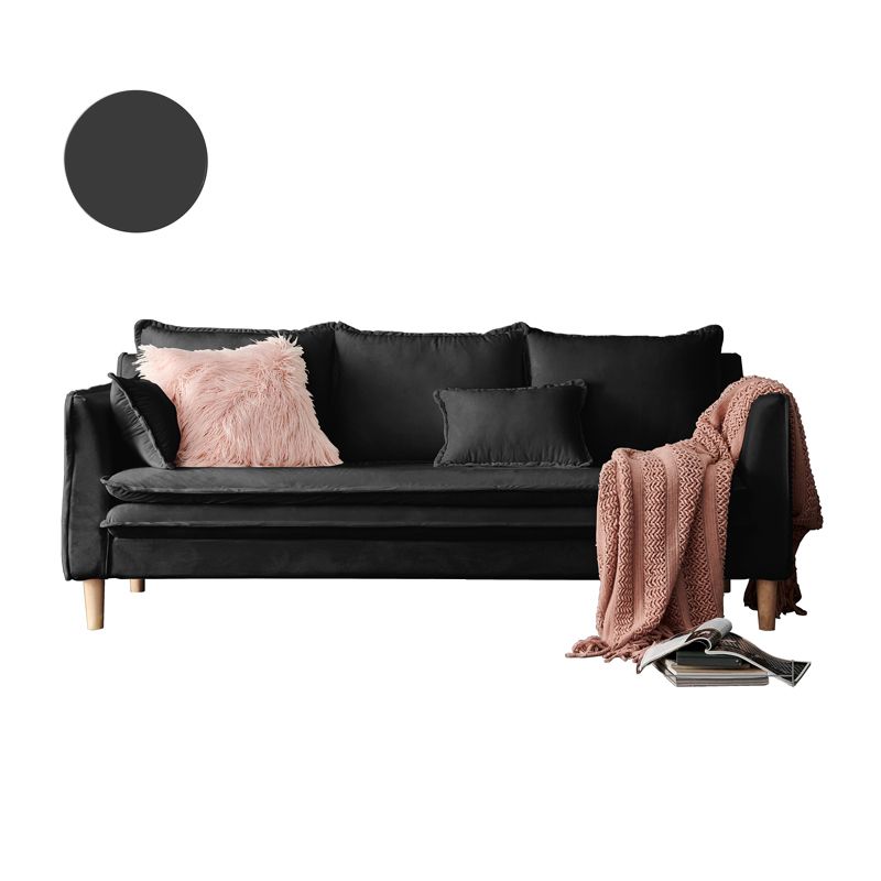 Modern 23.62" H Cotton Blend Square Arm Sofa for Living Room