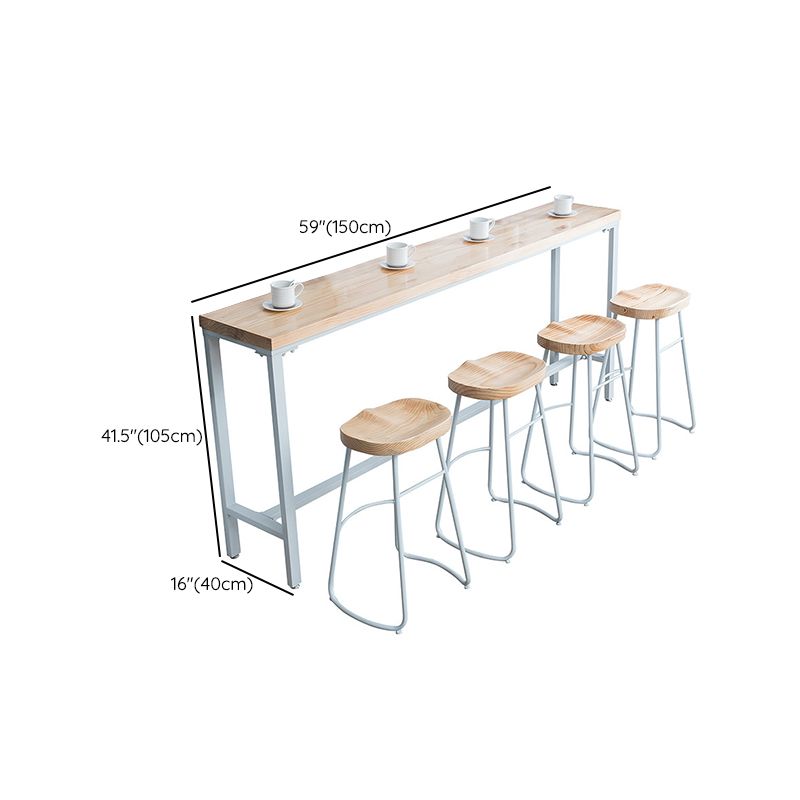 Rectangular Bar-height Table Solid Wood Top Bistro Pub Table