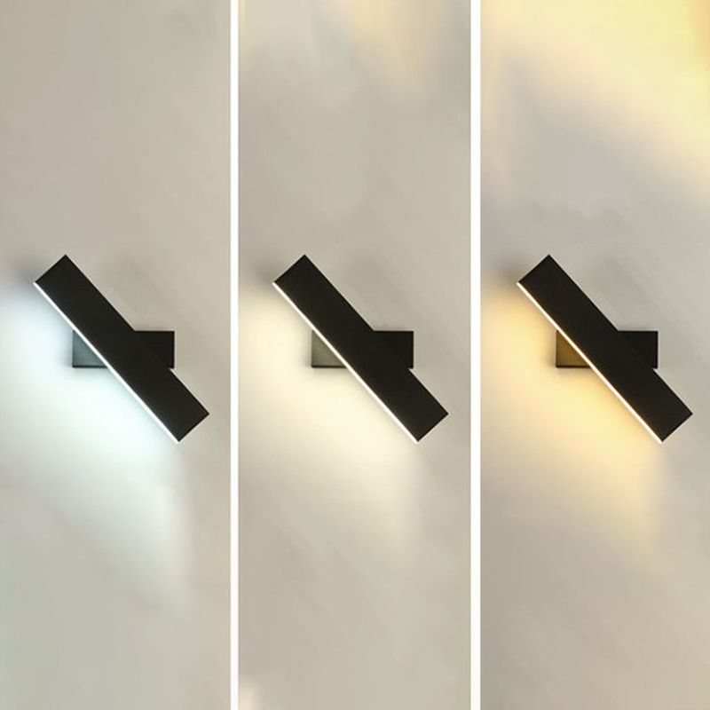 Rectangular LED Rotatable Wall Sconce in Modern Concise Style Wrought Iron Wall Lamp with Acrylic Shade