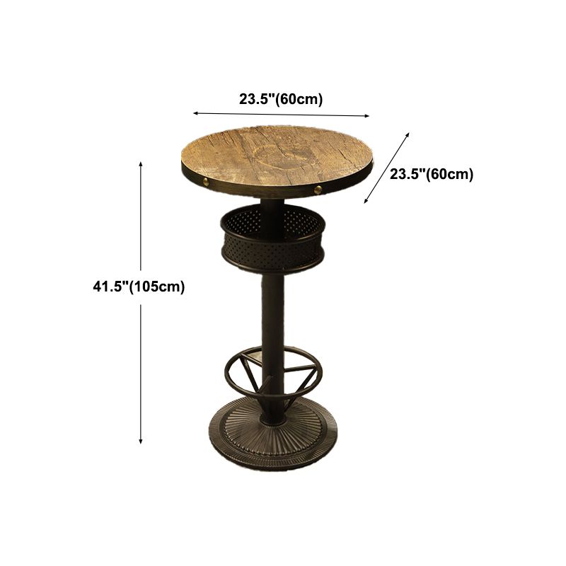 Modern Wood Storage Counter Height Table Brown Bistro Accent Dining Table