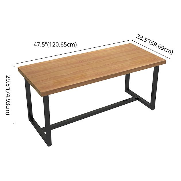 Industrial Style Solid Wood Top Dining Table with Rectangle Dinette Set with 4 Legs Table