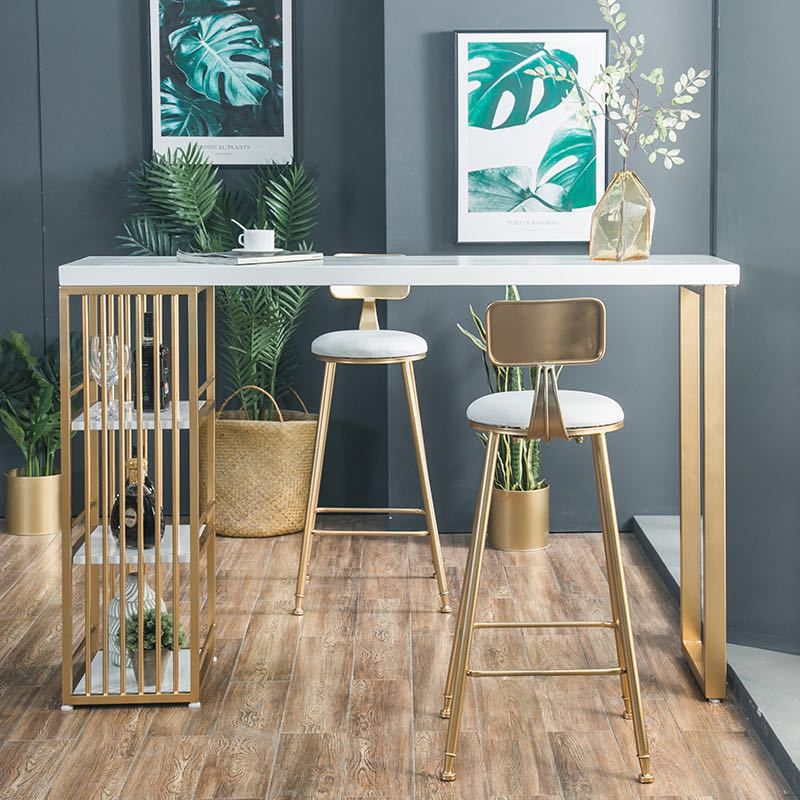 1/3/4 Pieces Glam Bar Set Home Matte Finish Iron Bar Stool and Table Set
