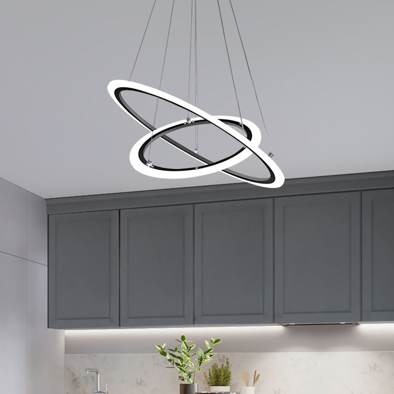 Moderne stijl ring kroonluchter verlichtingsarmaturen multi -lichten metaalhangend plafondlicht