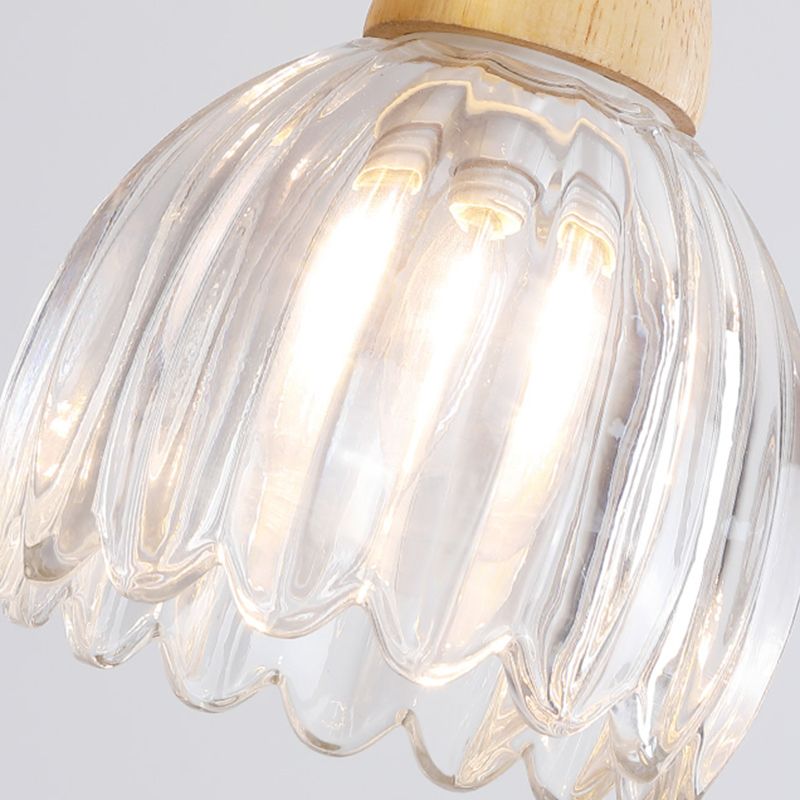 Modern Simple Wall Light Wooden Dome Shape Wall Lamp for Living Room