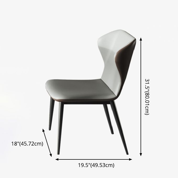 Minimalist White Brown Rectangle Shape Dining Set Kitchen Standard Dining Set with 4 Legs Table