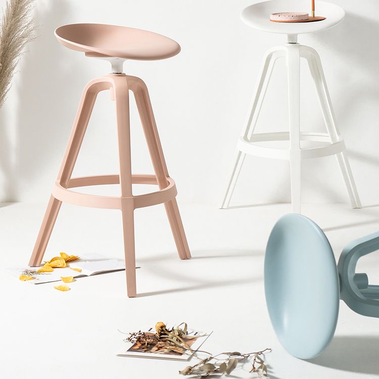 Low Back Plastic Swivel Bar Stool Industrial Armless Stool for Living Room
