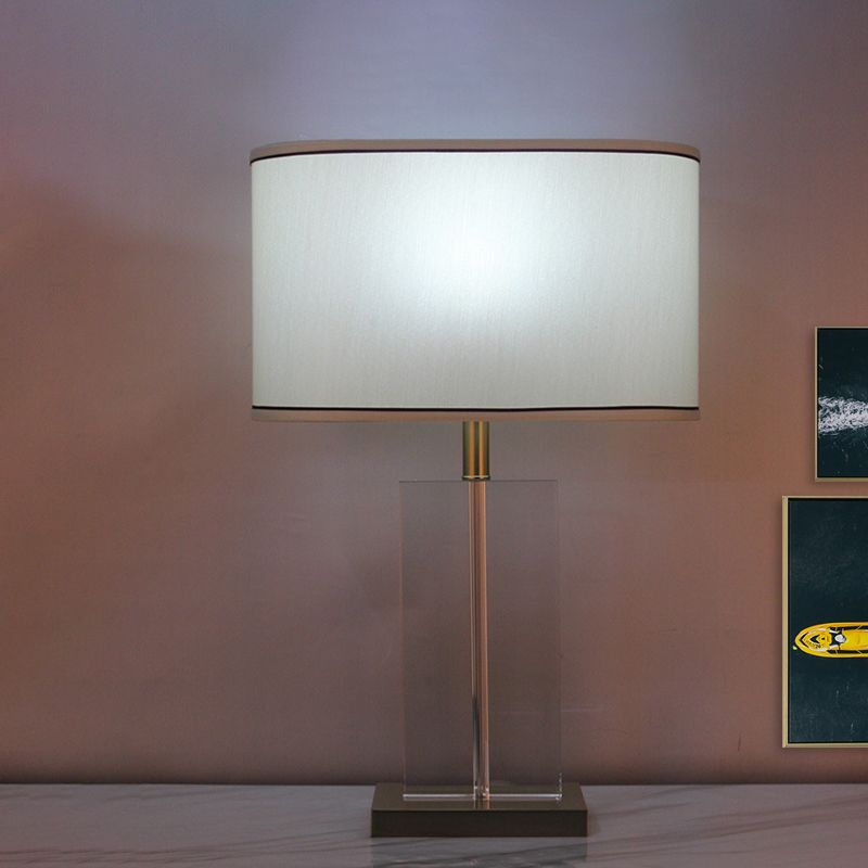 1 Kopf-Rechteck-Aufgabe Lampe zeitgenössische handgeschnittene Kristalllesebuch Licht in Weiß