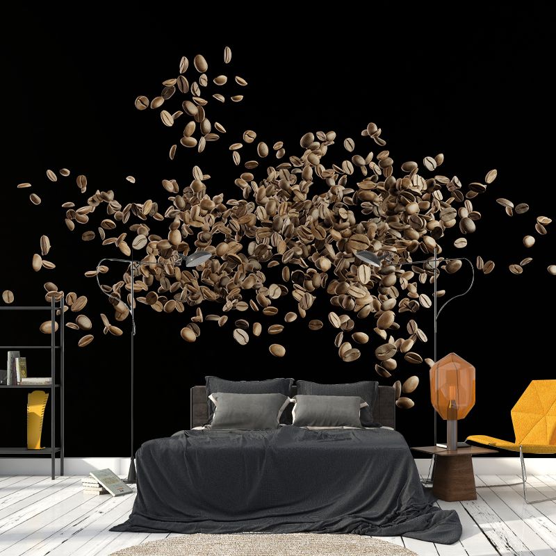 Coffee Shop Wall Mural Minimalist Decoration Coffee Beans, Moisture Resistant
