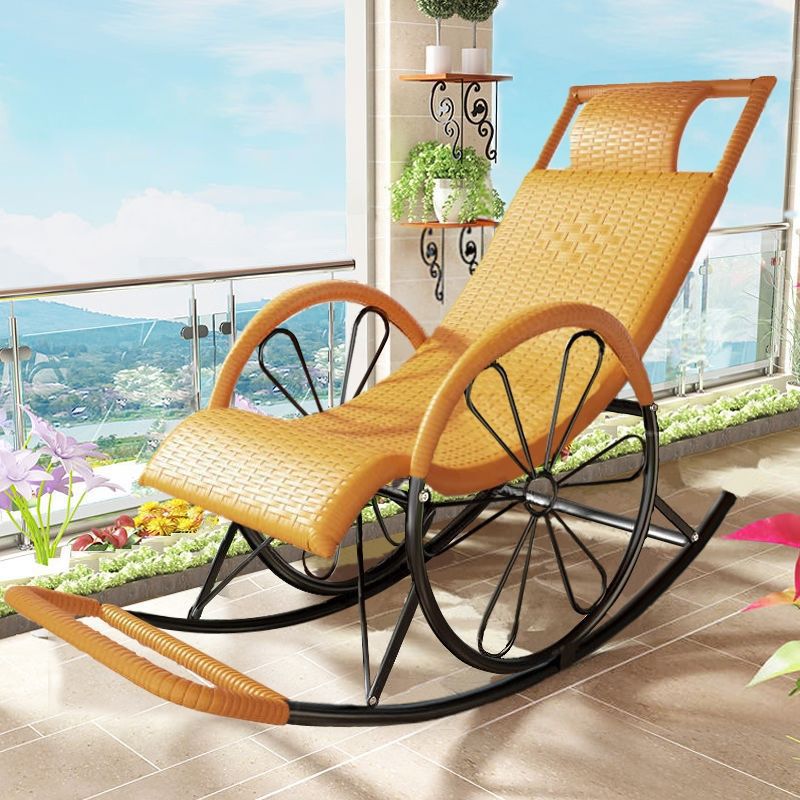 Natural Real Rattan Rocking Chair Lazy Indoor Rocking Chair for Living Room and Bedroom