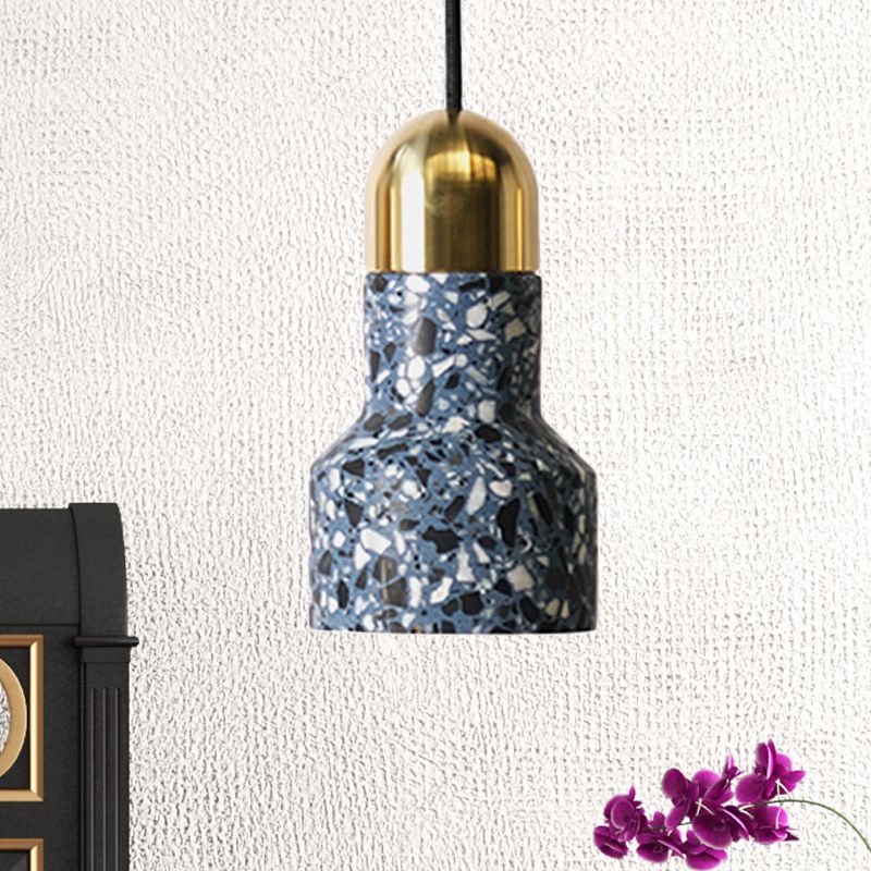 Illuminazione a sospensione a campana in cemento in stile nordico 1 luce nero/bianco/rosa lampada a soffitto appesa