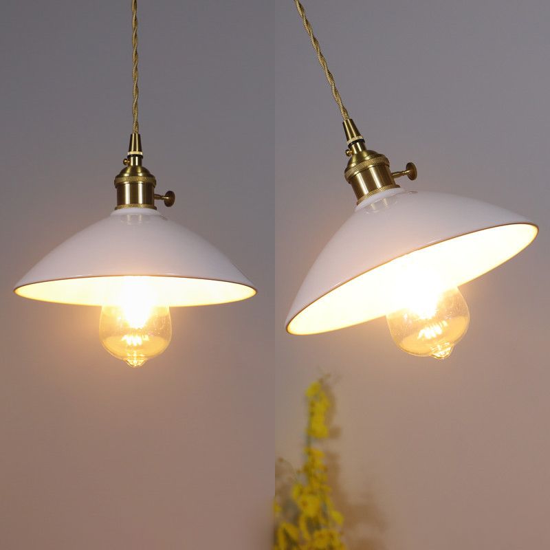 Apparecchiatura a pendente conica a 1 luci Accensione ceramica vintage per sala da pranzo