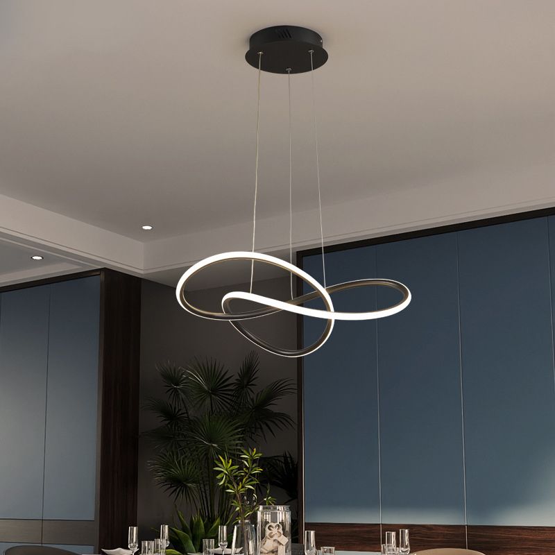 Metallkurven formen Deckenkronleuchter moderner LED -Decke Anhänger Licht für Wohnzimmer