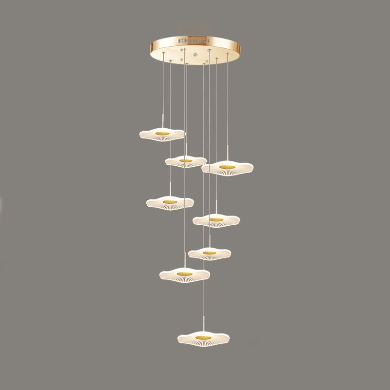 Modern Special Shape Pendant Clear Acrylic Hanging Ceiling Light for Spiral Stair
