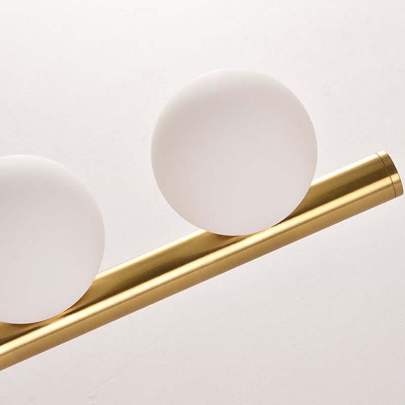 Ball Shape Vanity Lamp Modern Style Metal 3 Lights Bath Light in Black/Gold