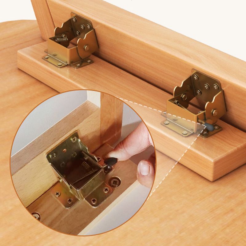 Contemporary Wooden Single Coffee Table 4 Legs Folding Cocktail Table with Storage Shelf