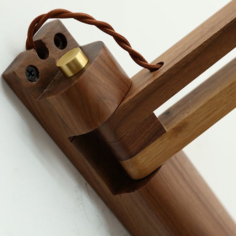 Iluminación de pared de doble brazo de madera estilo contemporáneo 1 lámpara de pared de luz