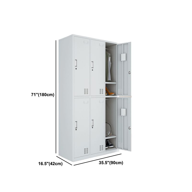 Modern Style Wardrobe Gray Colour Metal Wardrobe Closet with Locks