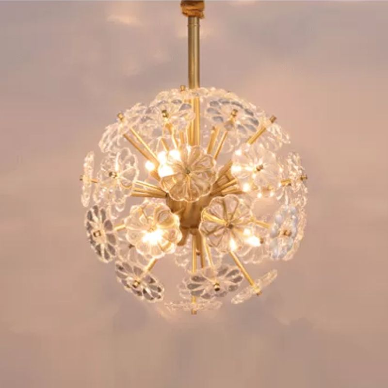 Glass Decorative Chandelier Modern Flower Shape Light for Restaurant and Hotel