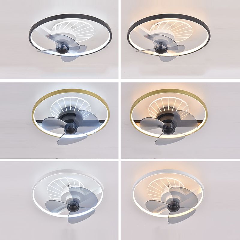 Modern Ceiling Mount Lamp Simple LED Ceiling Fan Light with Acrylic Shade for Living Room