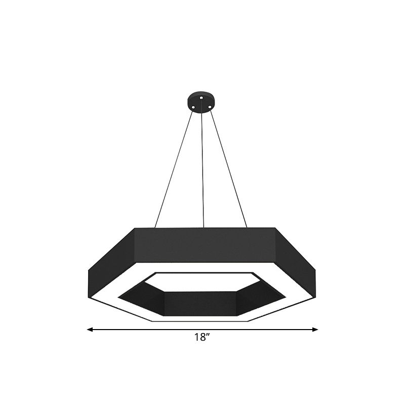 Round Acrylic Pendant Light Simple Style 18"/31.5"/39" W LED Black Ceiling Suspension Lamp for Restaurant