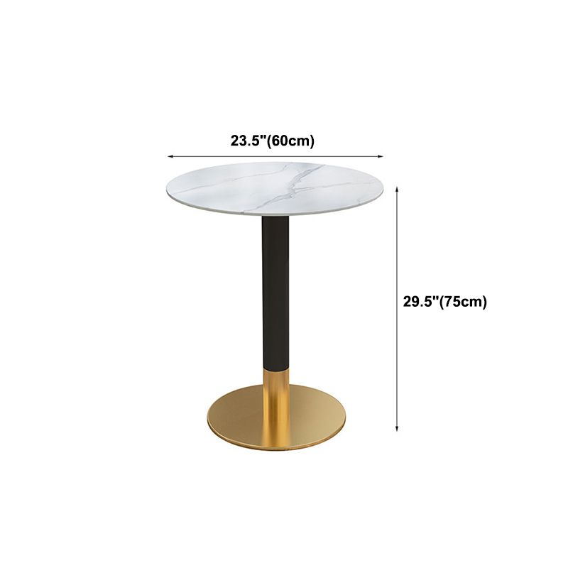 Sintered Stone Top Dining Table Industrial Kitchen Table with Metal Base in Black