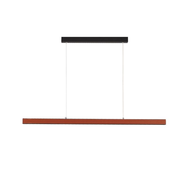 Modern Hanging Light Linear Leather LED Island Light Fixture for Dining Room