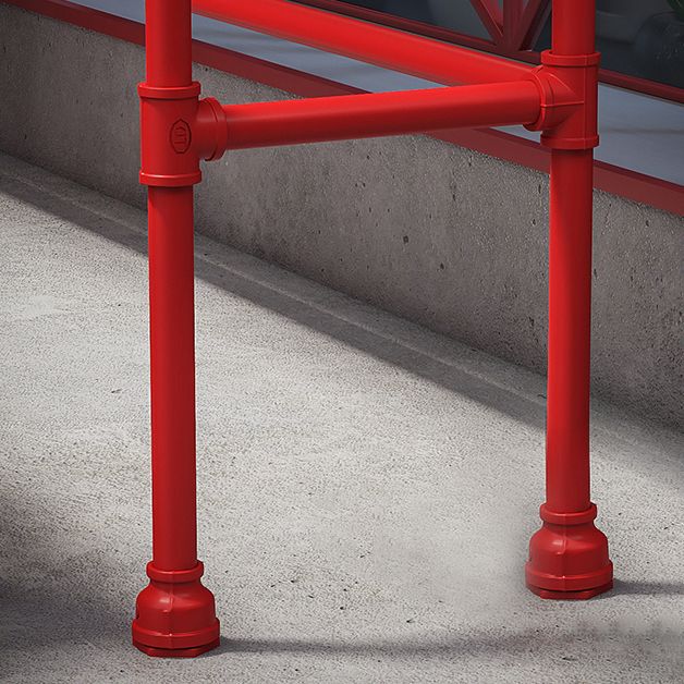 Black and Red Counter Set Industrial 1/4 Pieces Rectangle Wood Counter Set