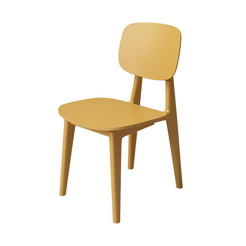 Nordic Style Armless Chair Plastic Open Back Dining Side Chair (Set of 3/6)