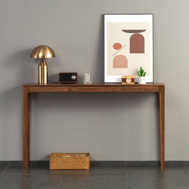 Solid Wood Mid-Century ModernTable in Brone Console Table 30"H