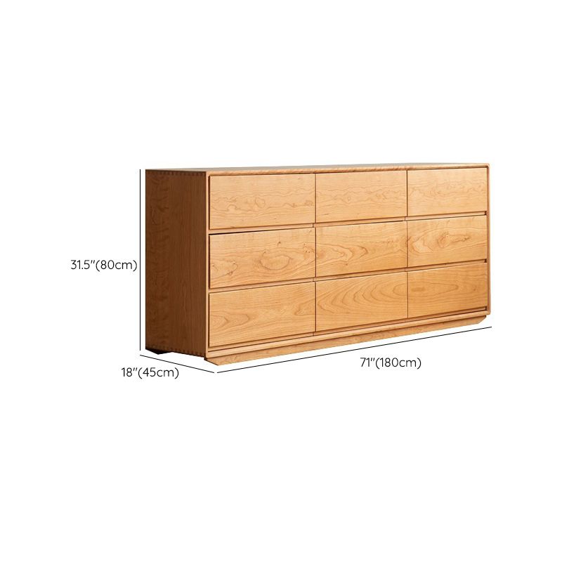 Ultra-Modern Double Dresser Solid Pine Horizontal Storage Chest Dresser for Bedroom