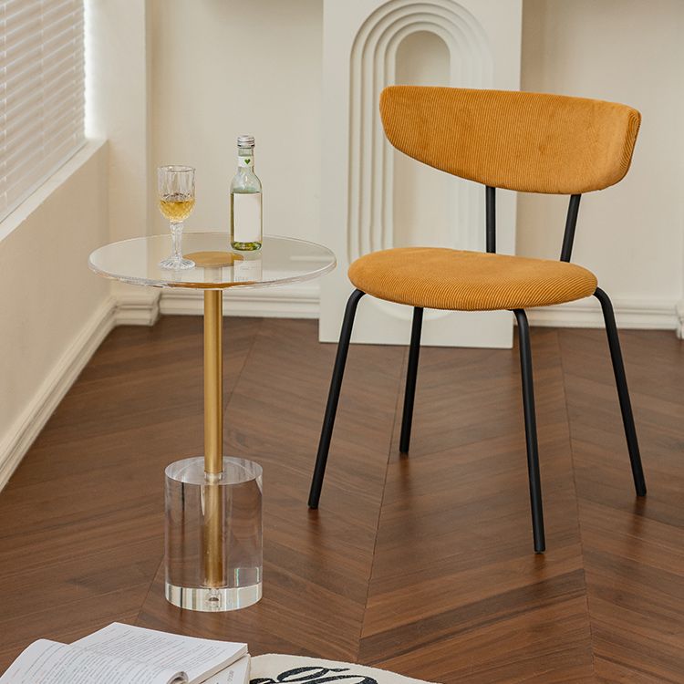 Clear Acrylic Round End Table 20" Tall Pedestal Sofa Side Accent Table