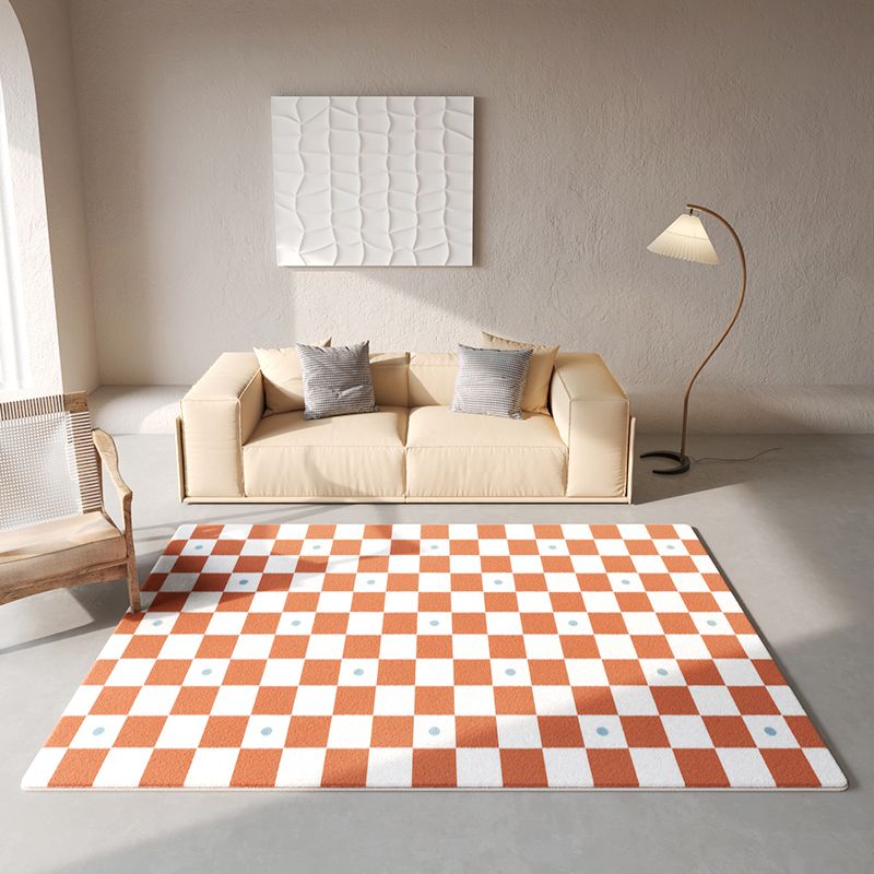 Green Modern Area Rug Polyester Geometric Pattern Area Carpet Non-Slip Backing Rug for Home Decor