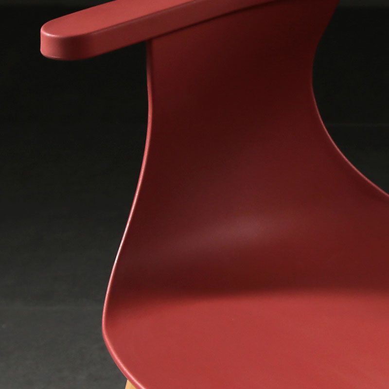Modern Open Back Side Chair Plastic Arm Chair with Metal Base for Dining Room