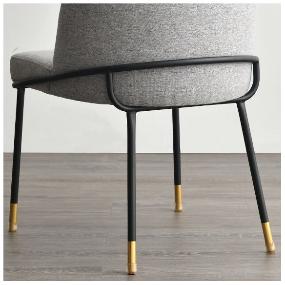 Nordic Style Upholstered Armless Dining Chairs Solid Back Chair