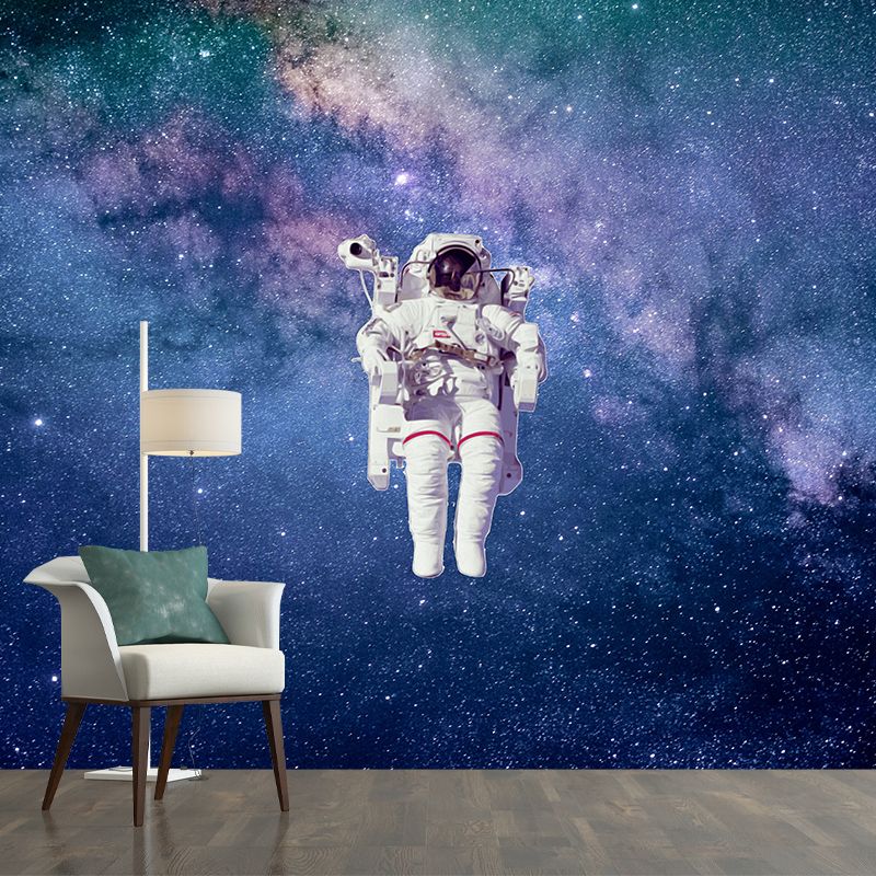 Papier peint mural d'astronaute, décoration murale de couleur foncée, anti-taches, pour salle d'étude