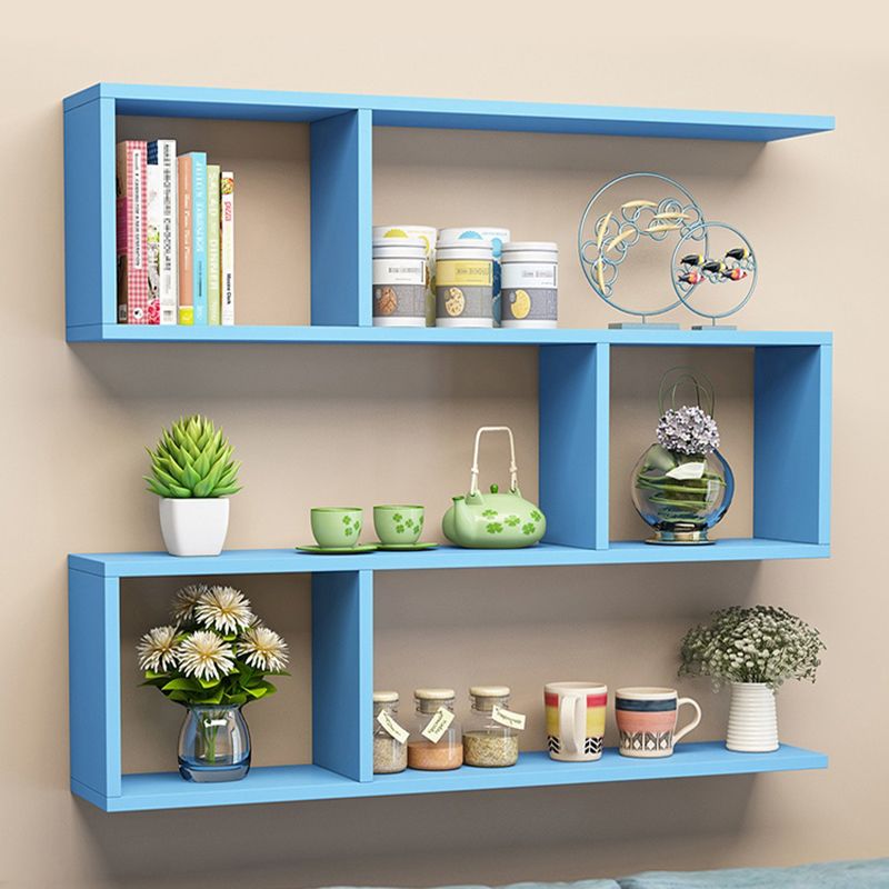 Modern Wood Floating Bookcase Closed Back Shelf Bookcase for Home